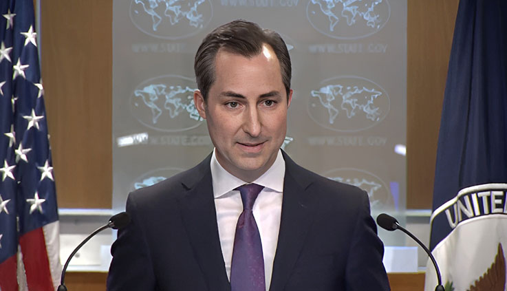 متیو میلر، سخنگوی وزارت خارجه آمریکا در یک کنفرانس خبری اعلام کرد واشنگتن به همکاری با متحدان و شرکایش برای پاسخگو کردن ناقضان حقوق بشر در ایران ادامه خواهد داد.
