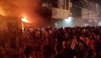 آتشسوزی در یک مراسم عروسی در شهرستان حمدانیه در استان نینوا واقع در شمال عراق