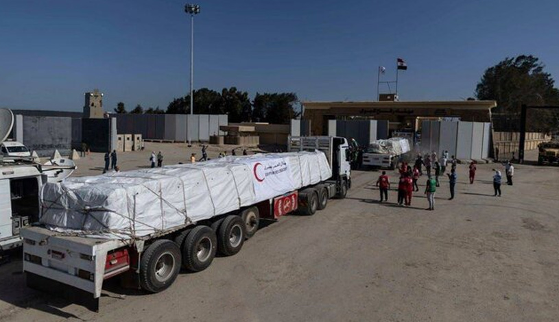 ارسال کمکهای بشردوستانه به غزه از گذرگاه رفح