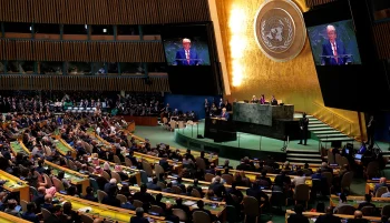 دونالد ترامپ، رئیسجمهور آمریکا در مجمع عمومی سازمان ملل گفت مهاجرت غیرقانونی و سیاستهای انرژی تجدیدپذیر باعث نابودی دنیای آزاد میشود.