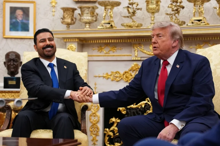 دونالد ترامپ در دیدار با علی الزیدی، نخست وزیر عراق گفت جمهوری اسلامی بار سنگینی بر دوش عراق بود، چون قلدر خاورمیانه بود، اما دیگر چنین مشکلی وجود نخواهد داشت.