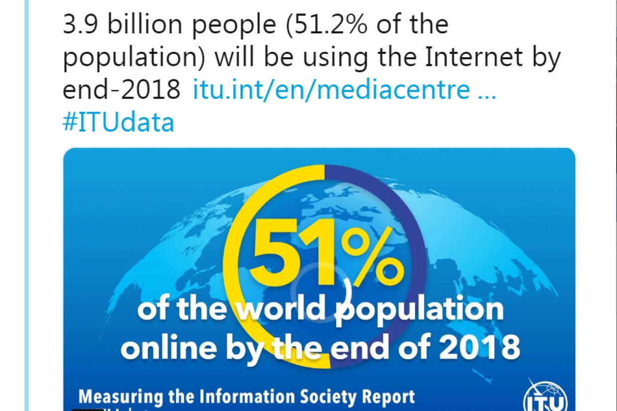 پست تویتر اتحادیه بین‌المللی مخابرات (ITU)