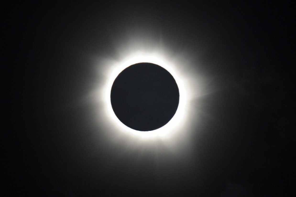 Totality is shown during the solar eclipse at Palm Cove in Australia's Tropical North Queensland on November 14, 2012. Eclipse-hunters have flocked to Queensland's tropical northeast to watch the region's first total solar eclipse in 1,300 years on Novemb