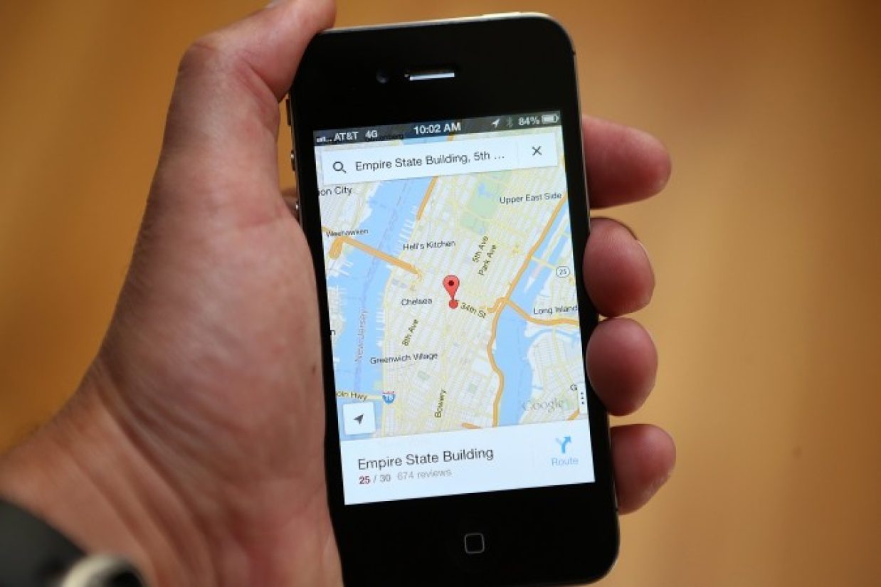 Google Maps همانطور که در برنامه‌های آیفون دیده می‌شود