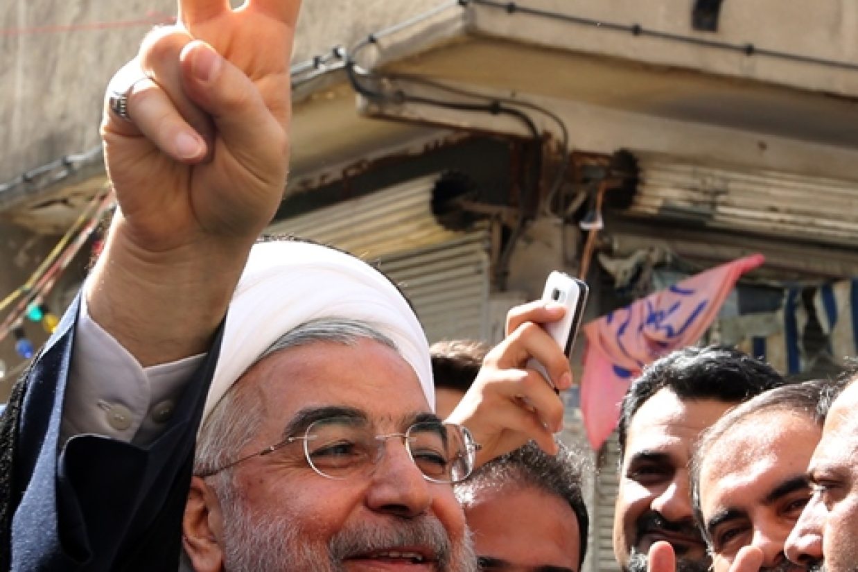 حسن روحانی پس از رای دادن، ۱۴ ژوئن ۲۰۱۳، تهران، (ATTA KENARE/AFP/Getty Images)