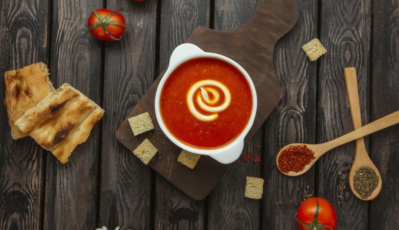 طرز تهیه سوپ اسپانیایی گازپاچو آندالوسیا طرز پخت غذای اسپانیایی سالم خوشمزه غذای گیاهی سریع غذای فوری سوپ تابستانی راحت ارزان سوپ سبزیجات سرد گازپاچو مقوی