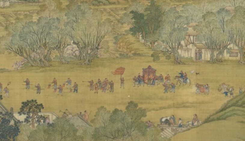 درزمان چینگ مینگ در کنار رودخانه عروس و داماد همدیگر را ملاقات میکنند(Courtesy of the National Palace Museum)