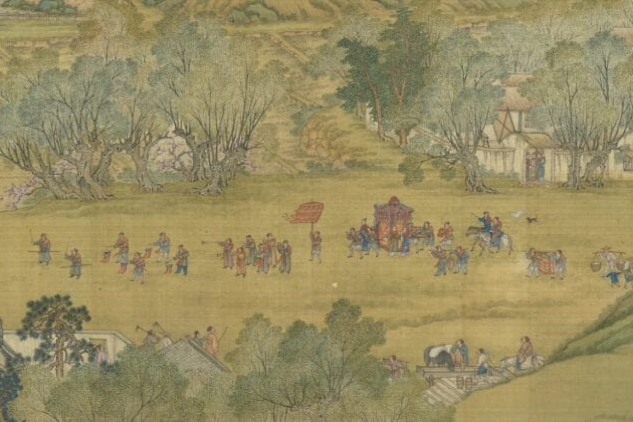 درزمان چینگ مینگ در کنار رودخانه عروس و داماد همدیگر را ملاقات میکنند(Courtesy of the National Palace Museum)