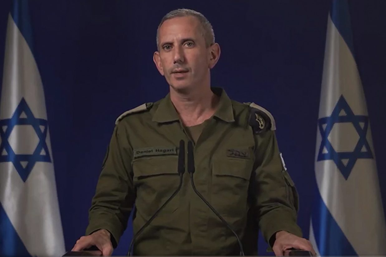 دانیل هاگاری، سخنگوی ارتش اسرائيل (Screenshot Twitter @Idf farsi)