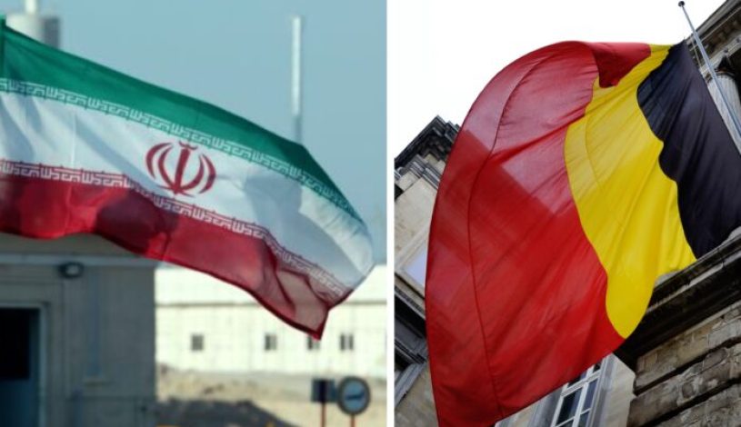 Iran-Belgium-flag پرچم جمهوری اسلامی و بلژیک