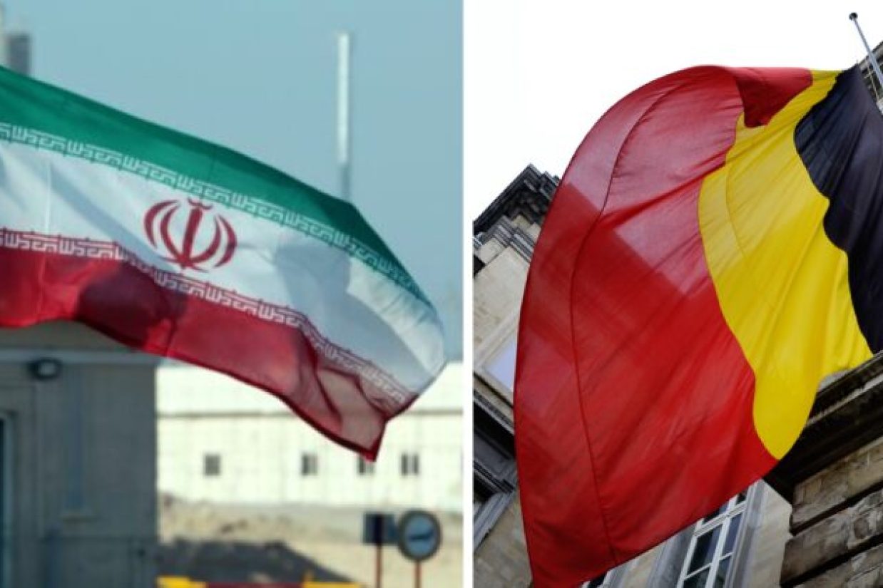 Iran-Belgium-flag پرچم جمهوری اسلامی و بلژیک