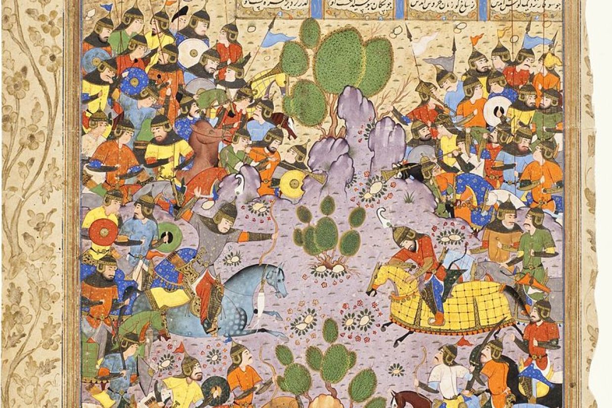 صحنه‌‌‏ای از نبرد ایران و توران (Wikipedia)