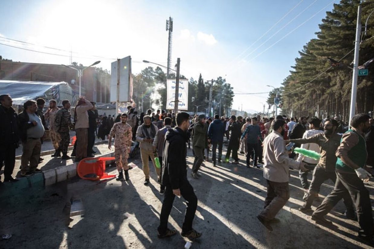دو انفجار در محل برگزاری چهارمین سالگرد کشته شدن قاسم سلیمانی