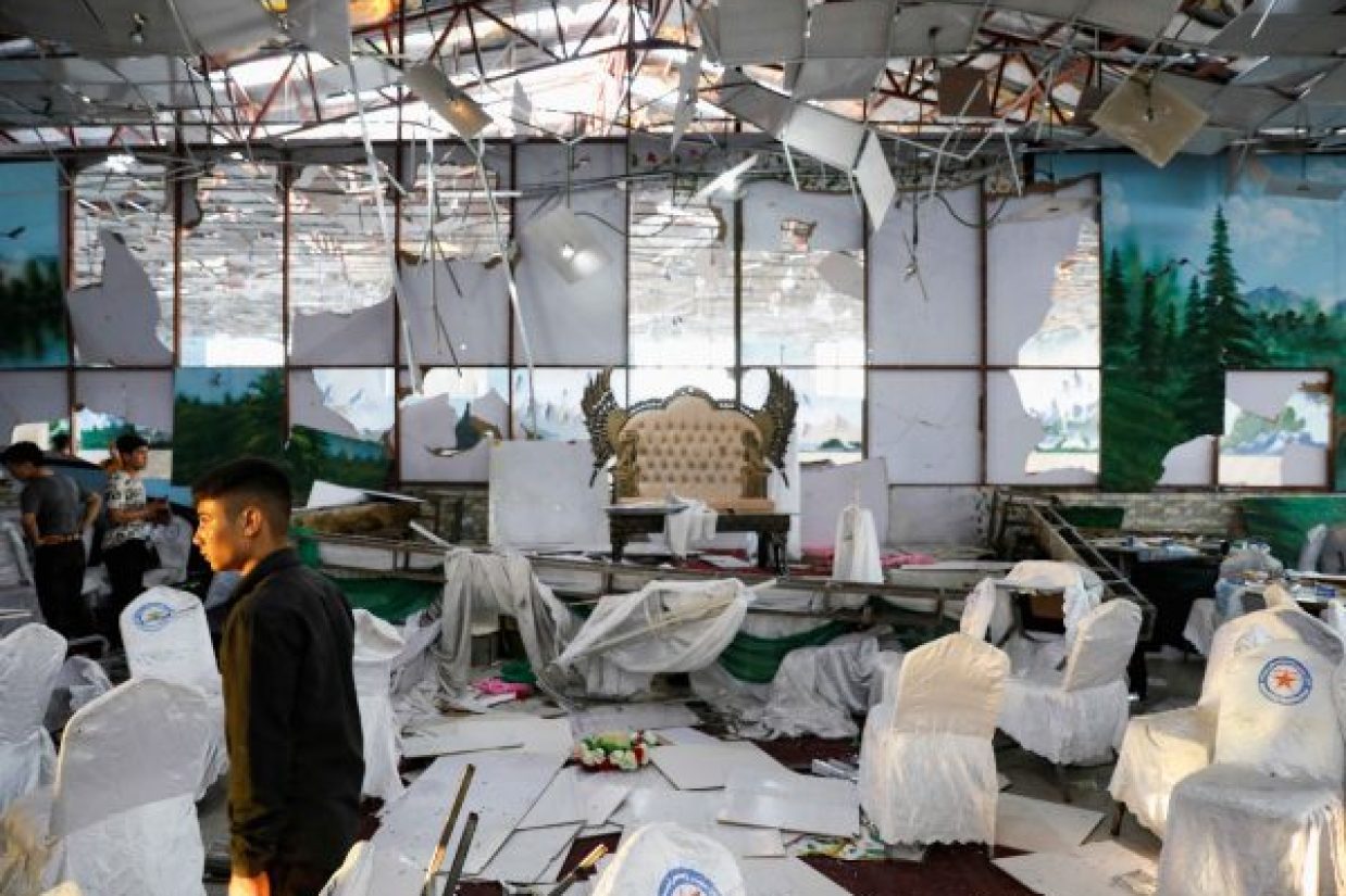 تالار عروسی در کابل یک روز پس از انفجار خونین . ۱۸ آگوست ۲۰۱۹ (REUTERS/Mohammad Ismail )